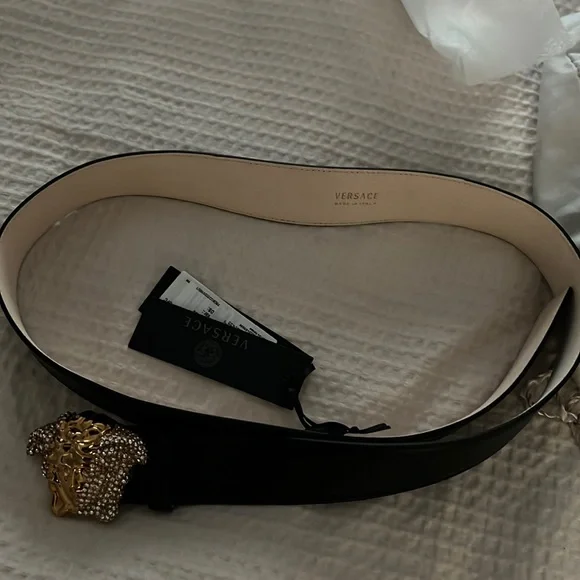 LA MEDUSA CRYSTAL BELT Crystal La Medusa Belt 3 cm | VERSACE US main image 2